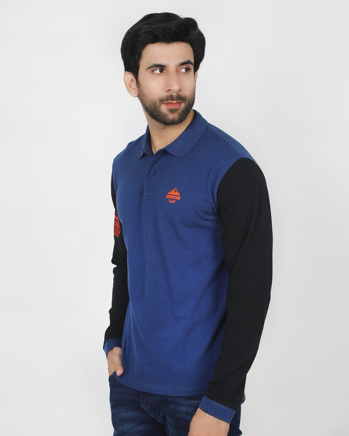 Eminent Men's Full Sleeves Polo T-Shirt - Navy Blue, Men's T-Shirts & Polos, Eminent, Chase Value