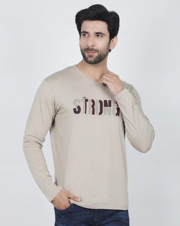 Eminent Men's Round Neck Full Sleeves T-Shirt - Grey, Men's T-Shirts & Polos, Eminent, Chase Value