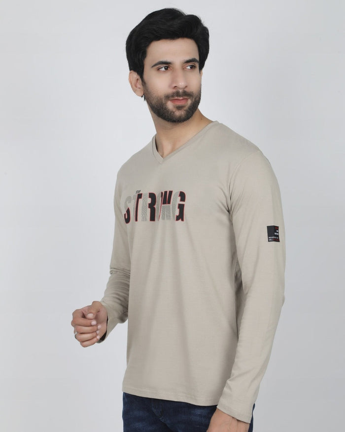 Eminent Men's Round Neck Full Sleeves T-Shirt - Grey, Men's T-Shirts & Polos, Eminent, Chase Value