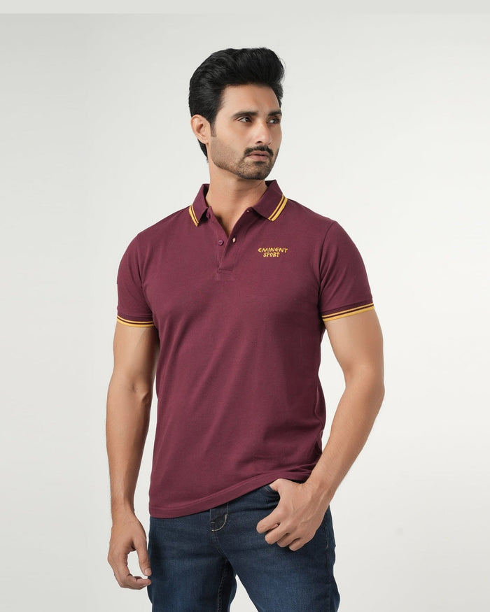 Eminent Men's Half Sleeves Polo T-Shirt - Tawny Port, Men's T-Shirts & Polos, Eminent, Chase Value