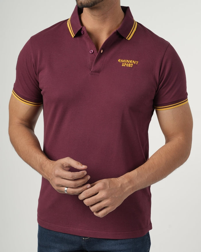 Eminent Men's Half Sleeves Polo T-Shirt - Tawny Port, Men's T-Shirts & Polos, Eminent, Chase Value