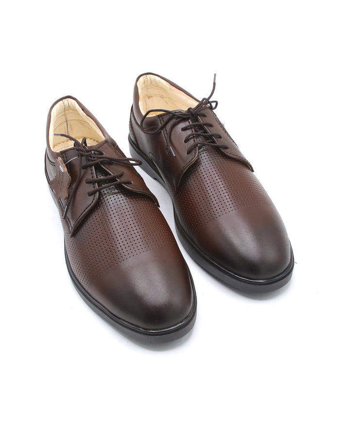 Eminent Business Formal Breathable Leather Lace-up Shoe - Brown, Men's Formal Shoes, Eminent, Chase Value