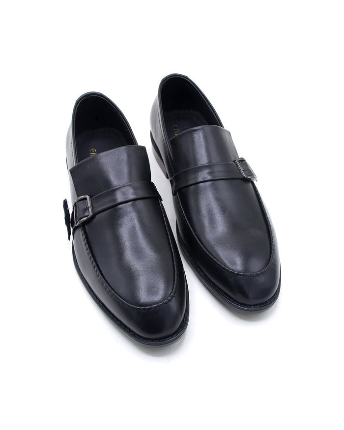 Eminent Comfortable Slip-On Leather Moccasins  - Black, Men's Formal Shoes, Eminent, Chase Value
