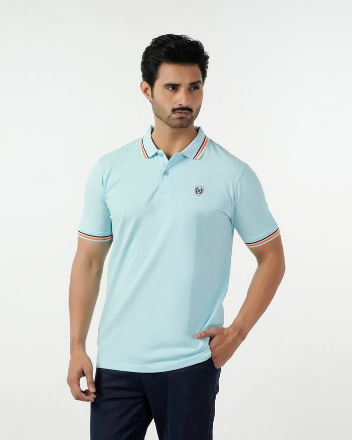 Eminent Men's Half Sleeves Polo T-Shirt - Sky Blue, Men's T-Shirts & Polos, Eminent, Chase Value