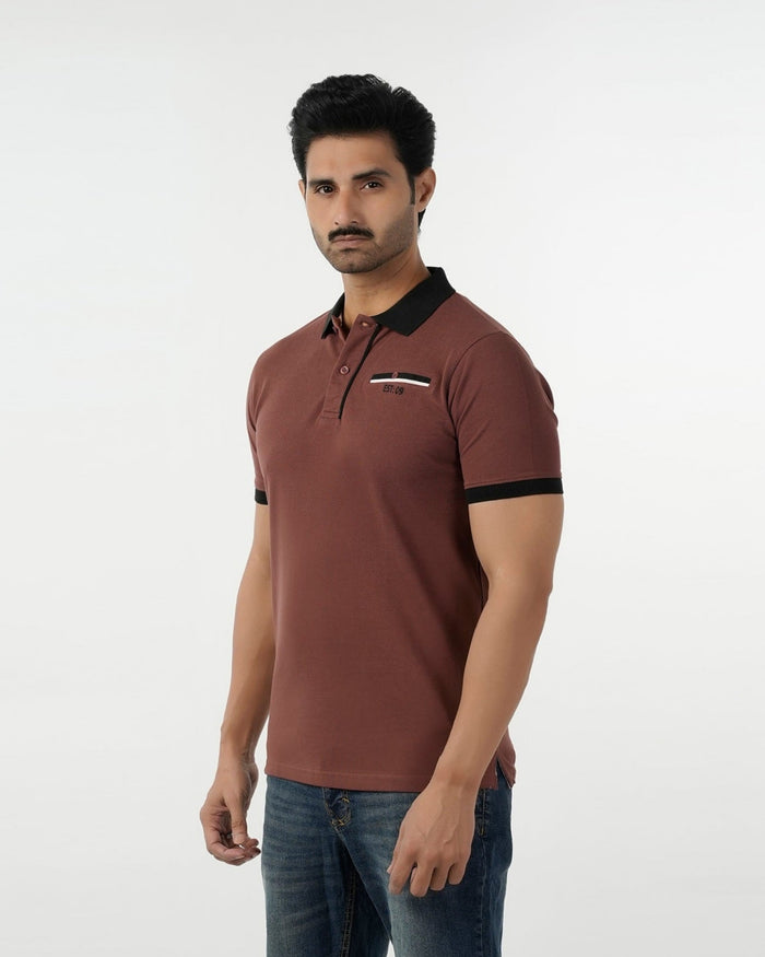 Eminent Men's Polo Half Sleeves T-Shirt - Chocolate Brown, Men's T-Shirts & Polos, Eminent, Chase Value