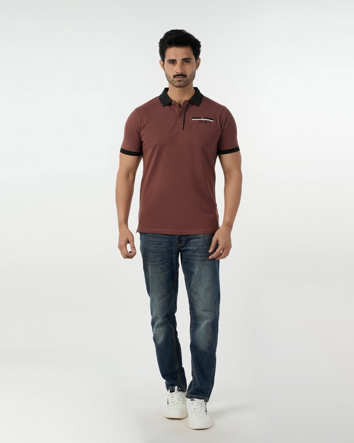 Eminent Men's Polo Half Sleeves T-Shirt - Chocolate Brown, Men's T-Shirts & Polos, Eminent, Chase Value