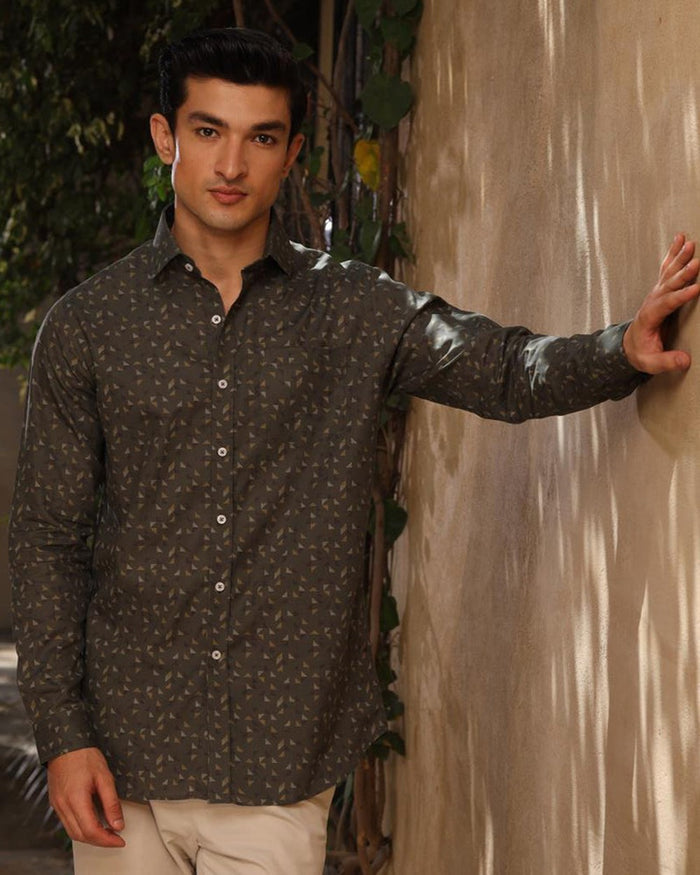 Eminent Men's Printed Shirt - Olive Green, Men's Shirts, Eminent, Chase Value