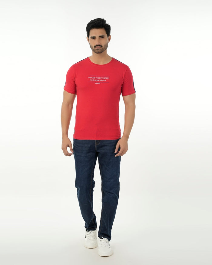 Eminent Men's Round Neck Half Sleeves Printed T-Shirt - Red, Men's T-Shirts & Polos, Eminent, Chase Value