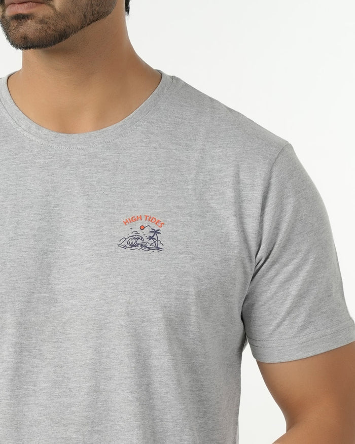Eminent Men's Round Neck Half Sleeves Printed T-Shirt - Ash Grey, Men's T-Shirts & Polos, Eminent, Chase Value