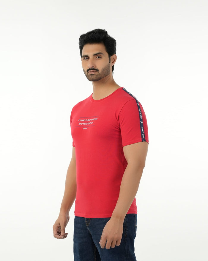 Eminent Men's Round Neck Half Sleeves Printed T-Shirt - Red, Men's T-Shirts & Polos, Eminent, Chase Value