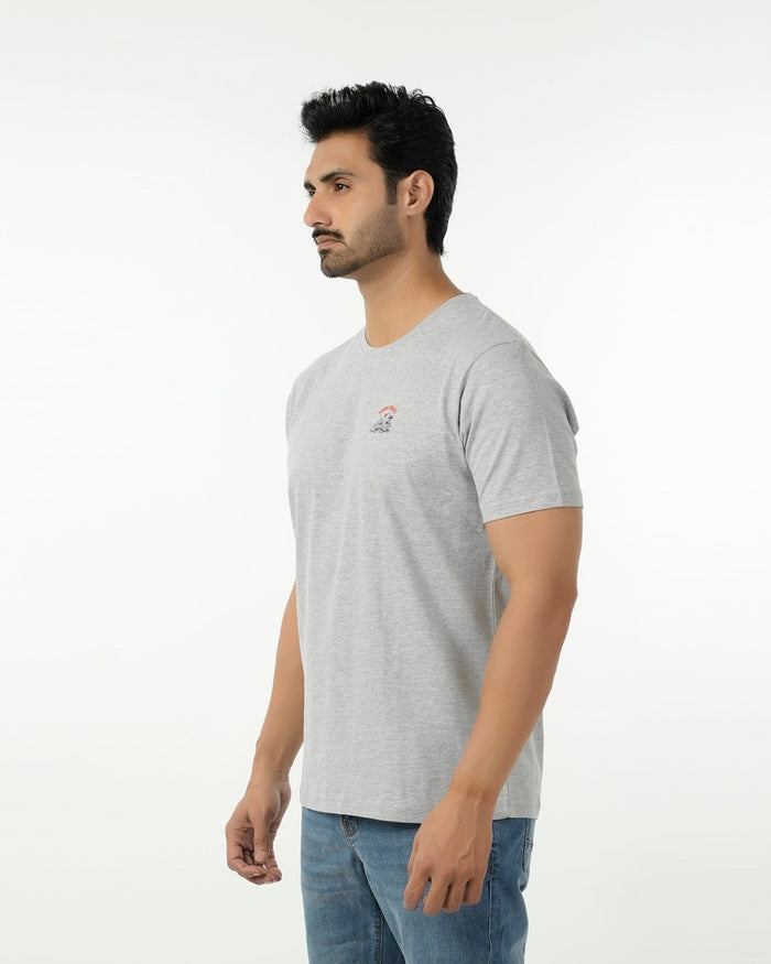 Eminent Men's Round Neck Half Sleeves Printed T-Shirt - Ash Grey, Men's T-Shirts & Polos, Eminent, Chase Value