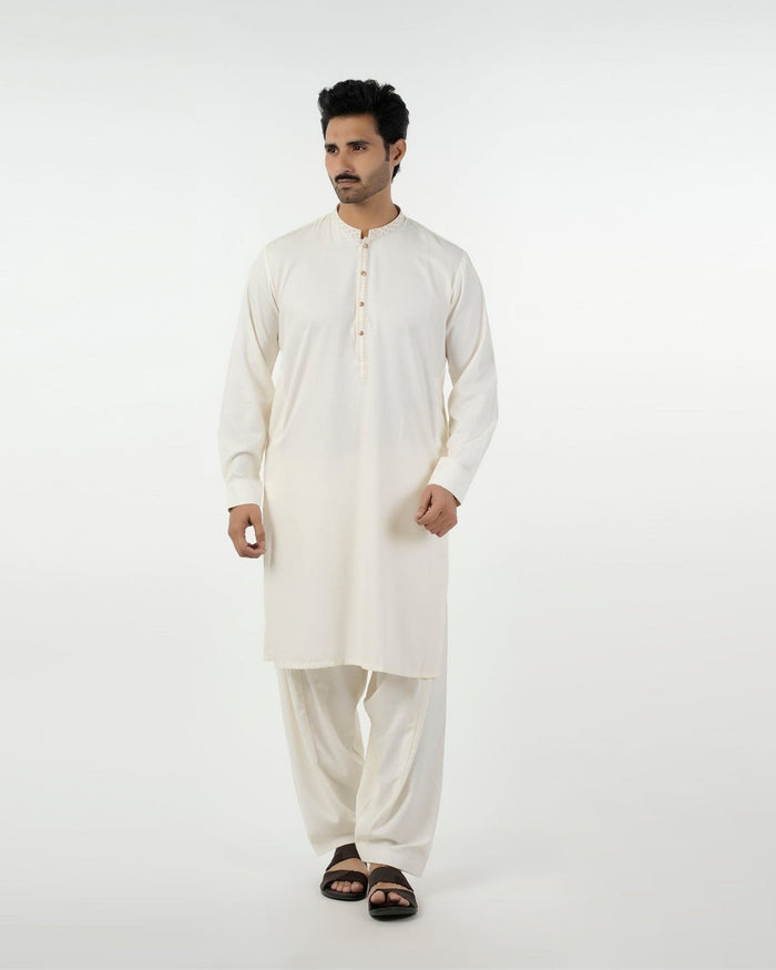 Eminent Men's Kurta Shalwar Suit - Off White, Men's Shalwar Kameez, Eminent, Chase Value