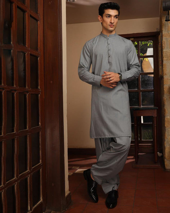 Eminent Men's Trim Fit Shalwar Suit - Denim Blue, Men's Shalwar Kameez, Eminent, Chase Value