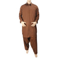 Eminent Men's Trim Fit Shalwar Suit Plain - Dark Brown, Men's Shalwar Kameez, Eminent, Chase Value