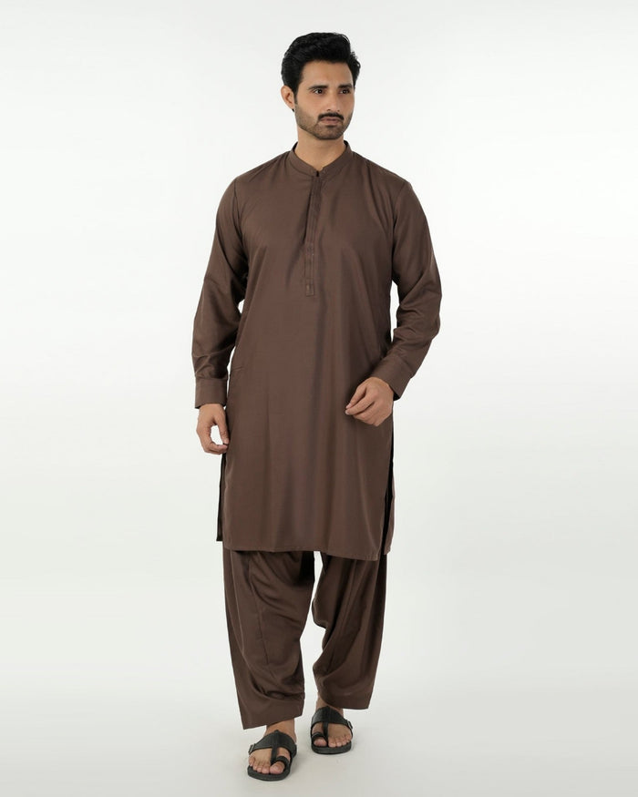 Eminent Men's Stitched Shalwar Suit - Brown, Men's Shalwar Kameez, Eminent, Chase Value