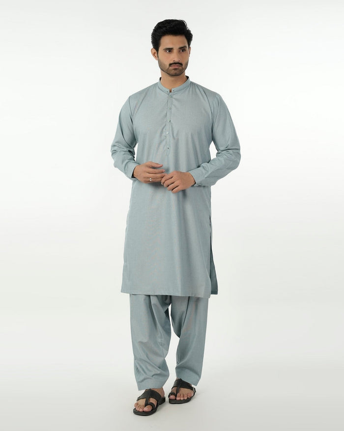 Eminent Men's Trim Fit Shalwar Suit - Aqua, Men's Shalwar Kameez, Eminent, Chase Value