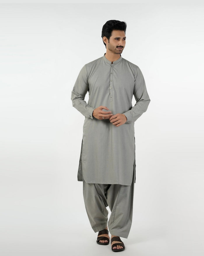 Eminent Men's Trim Fit Shalwar Suit - Ash Grey, Men's Shalwar Kameez, Eminent, Chase Value