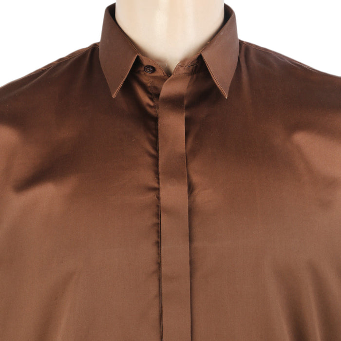 Eminent Men's Trim Fit Shalwar Suit Plain - Dark Brown, Men's Shalwar Kameez, Eminent, Chase Value