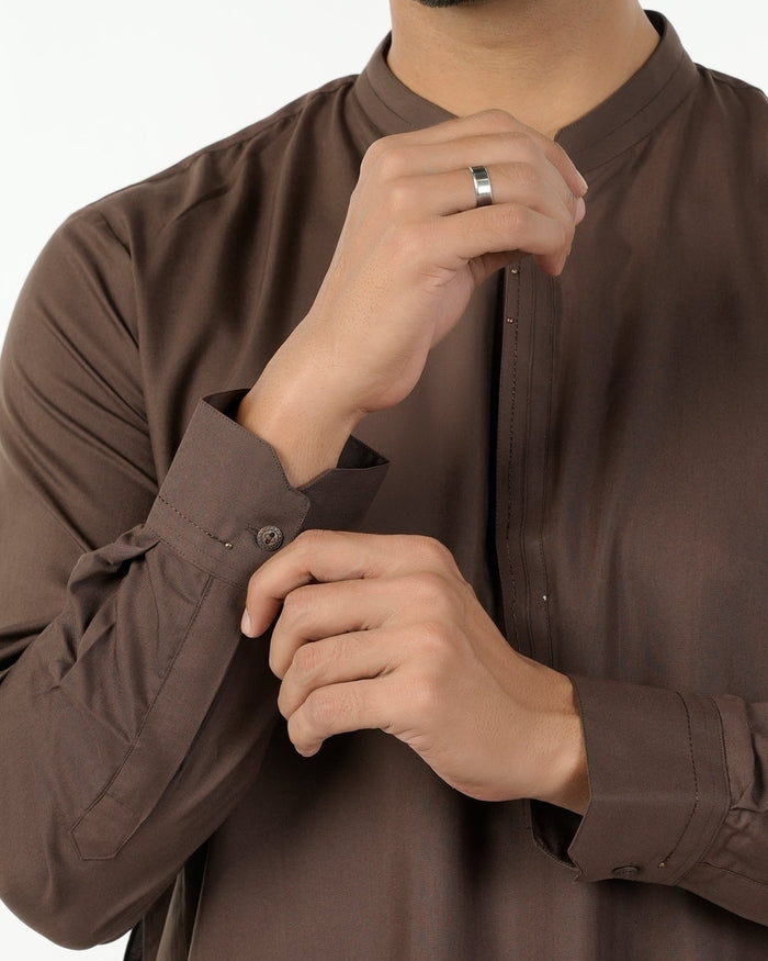 Eminent Men's Stitched Shalwar Suit - Brown, Men's Shalwar Kameez, Eminent, Chase Value