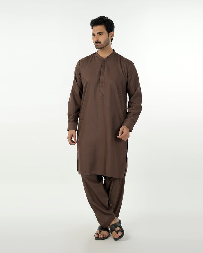 Eminent Men's Stitched Shalwar Suit - Brown, Men's Shalwar Kameez, Eminent, Chase Value
