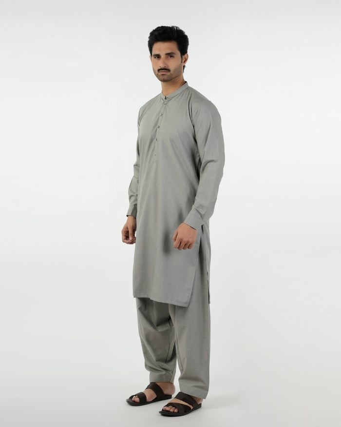 Eminent Men's Trim Fit Shalwar Suit - Ash Grey, Men's Shalwar Kameez, Eminent, Chase Value