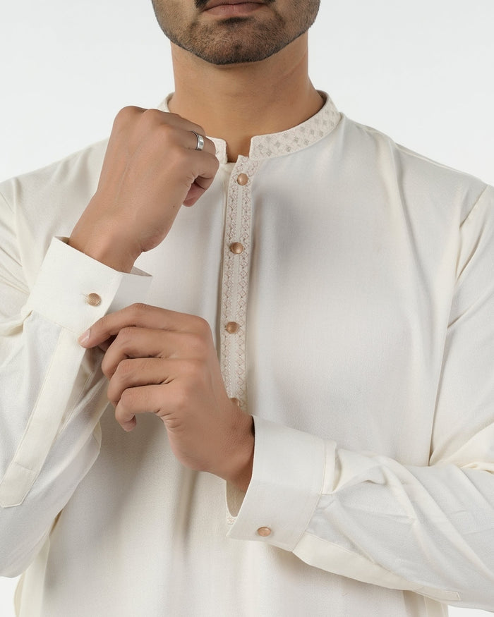 Eminent Men's Kurta Shalwar Suit - Off White, Men's Shalwar Kameez, Eminent, Chase Value