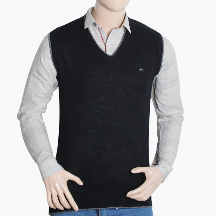 Men's Sleevesless Fancy Sweater - Black, Men's Sweater & Sweat Shirts, Chase Value, Chase Value