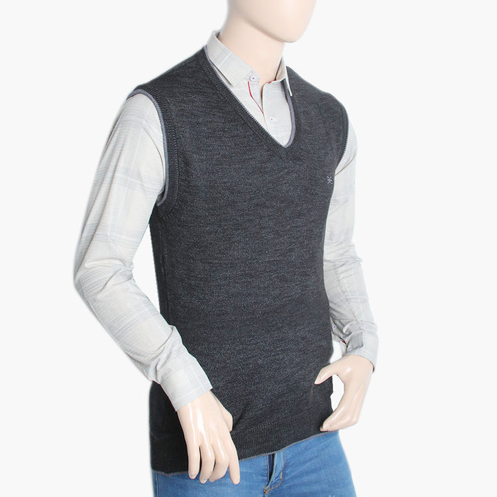 Men's Sleevesless Fancy Sweater - Charcoal, Men's Sweater & Sweat Shirts, Chase Value, Chase Value