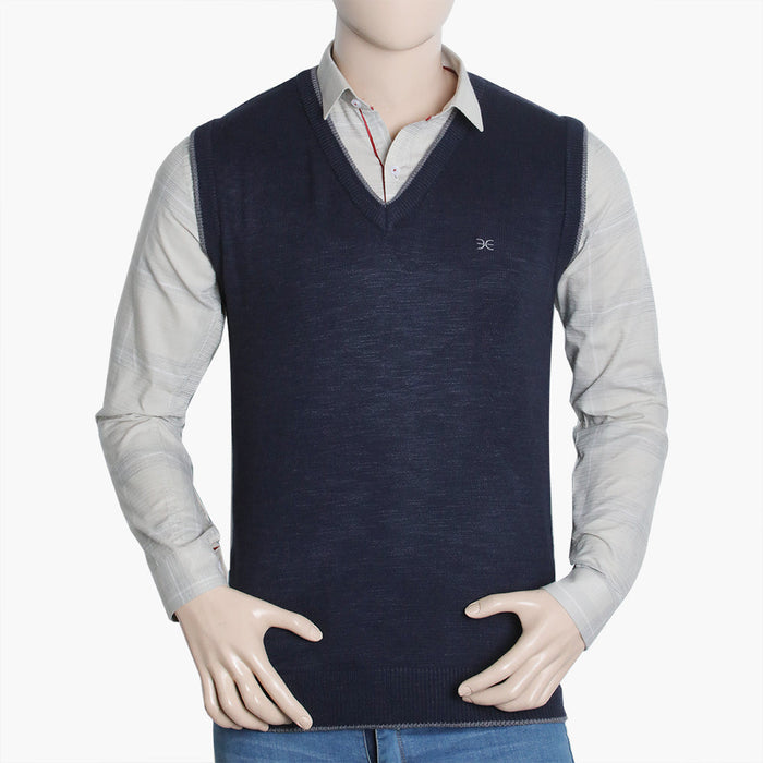 Men's Sleevesless Fancy Sweater - Navy Blue, Men's Sweater & Sweat Shirts, Chase Value, Chase Value