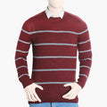 Men's Stripe Sweater - Maroon, Men's Sweater & Sweat Shirts, Chase Value, Chase Value