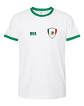 Mexico Soccer Ringer Tee 2026 — Retro National Crest | NYC Factory