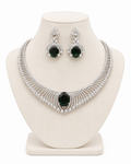 Midnight Flair AD Necklace Set – Black Stone Bridal Jewellery for Women – Pabeena