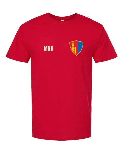 Mongolia Soccer Tee — Retro National Crest | NYC Factory