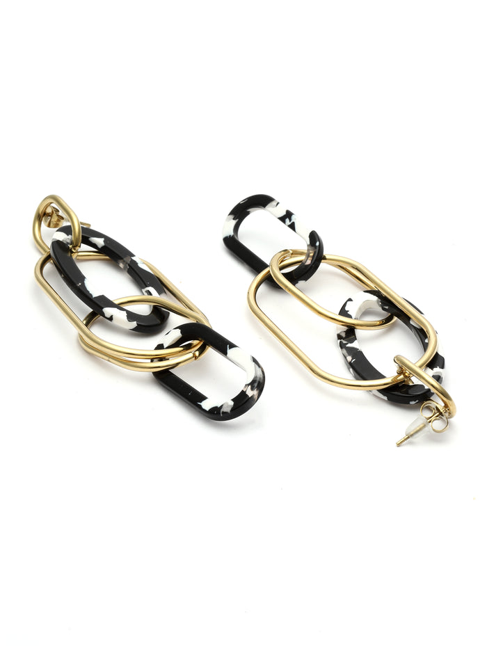 Monochrome Link Earrings - Pabeena