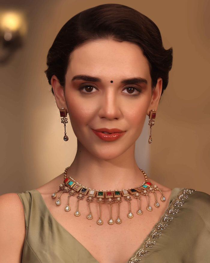 Navsundar Multigem Heritage Drape Set