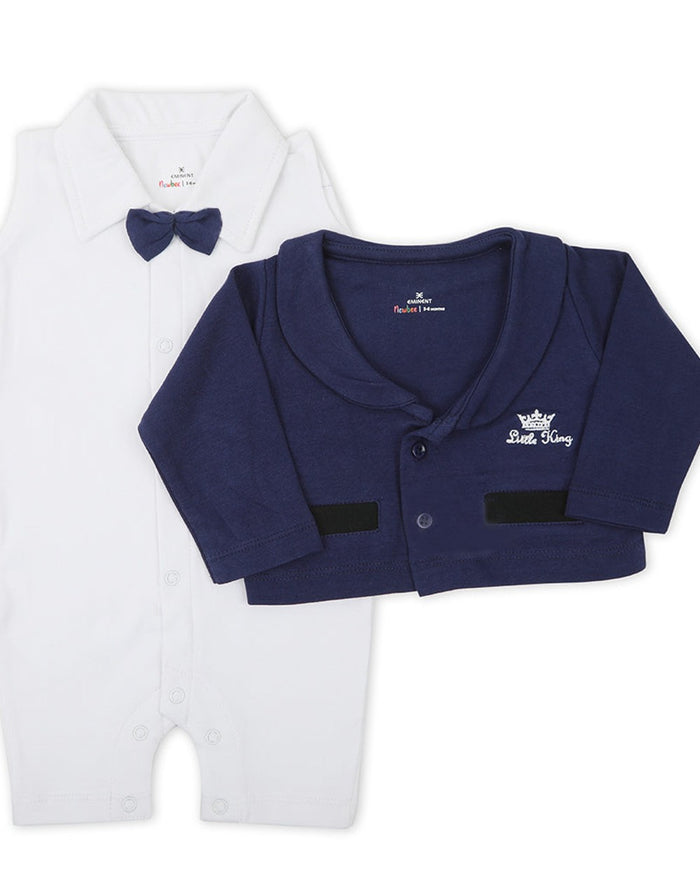 Eminent Newborn Boys Full Sleeves Romper - Navy Blue, Newborn Boys Rompers, Eminent, Chase Value