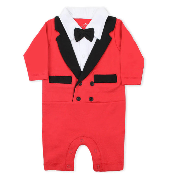 Newborn Boys Full Sleeves Romper - Red