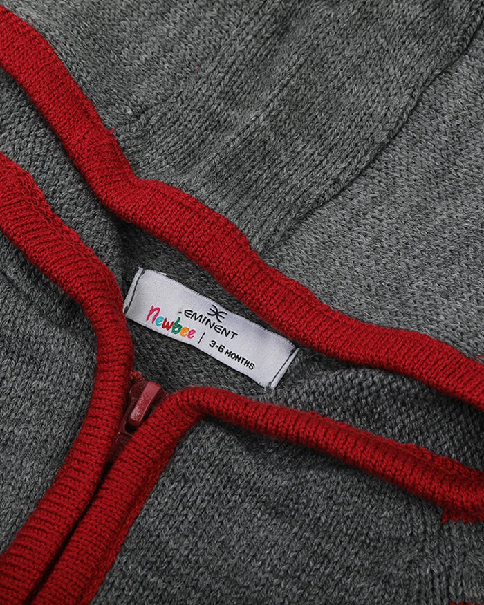 Eminent Newborn Boys Sweater - Charcoal & Red, Newborn Boys Winterwear, Eminent, Chase Value