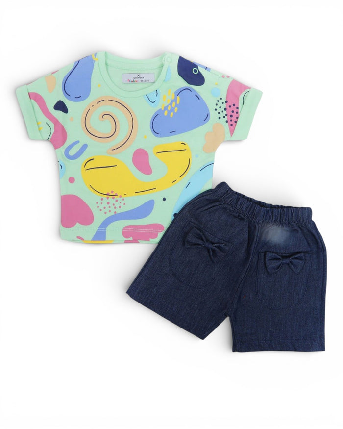 Newborn Girls' Half Sleeves Suit