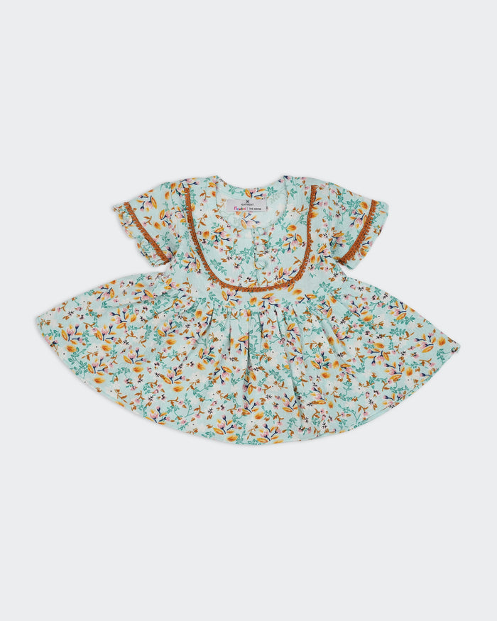 Newborn Girls Printed Textured 2 Pcs Suit