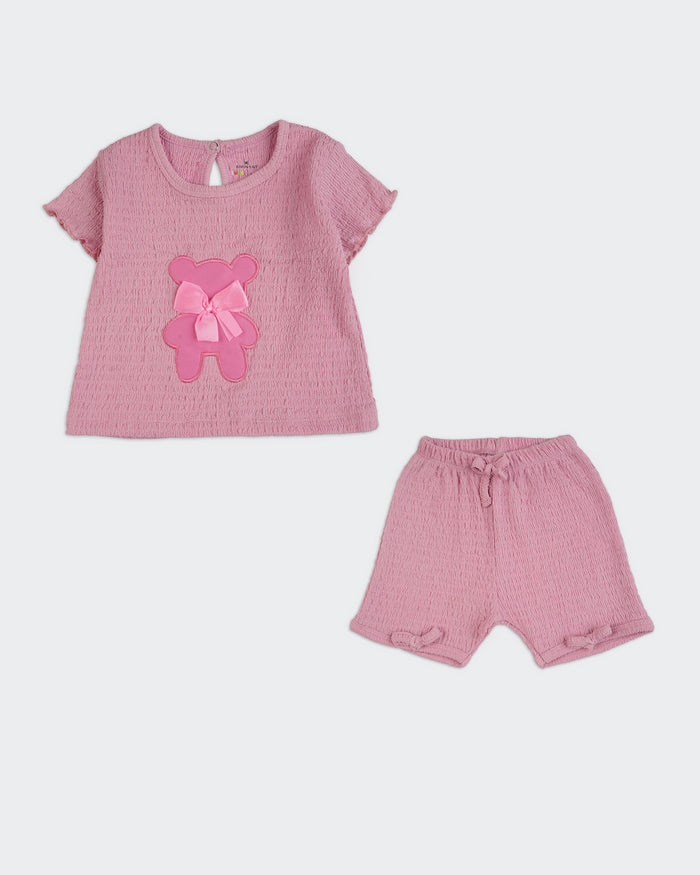 Newborn Girls Textured Co-ord Set