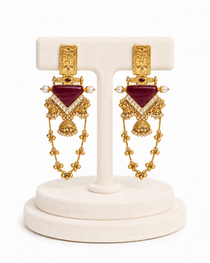 Noor-e-Gul Rajwada Tassel Earrings - Pabeena