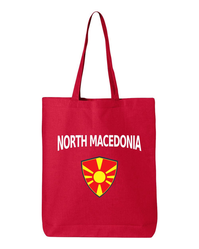 North Macedonia Soccer Tote Bag — Arched National Crest | NYC Factory
