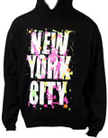 New York Paint Splash Hoodie Kids Sweatshirt Youth, Black