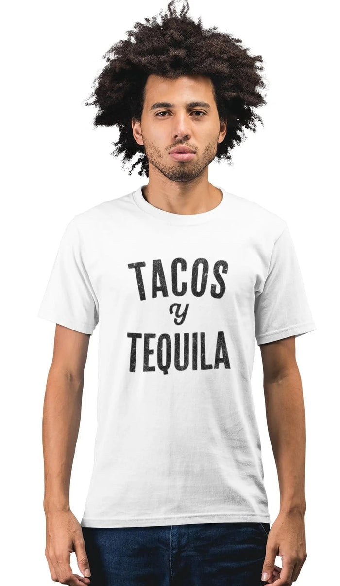 Men's Cinco De Mayo T-Shirt Taco Y Tequila Tee Short Sleeve