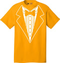 Men's Funny Tuxedo T-Shirt (Gold, Bowtie Design)
