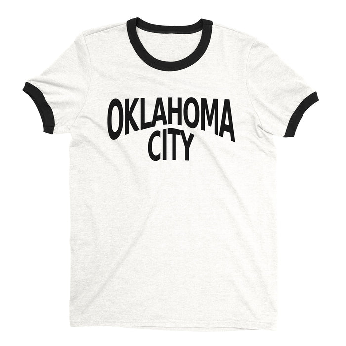 Oklahoma City Ringer Tee — White