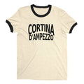 Cortina d'Ampezzo Ski Resort Ringer Tee Retro Style Men's T-Shirt - NYC Factory - Natural