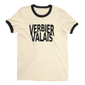 Verbier Ski Resort Ringer Tee Retro Style Men's T-Shirt - NYC Factory - Natural