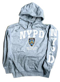 NYPD Hoodie White Sleeve Print Sweatshirt Gray
